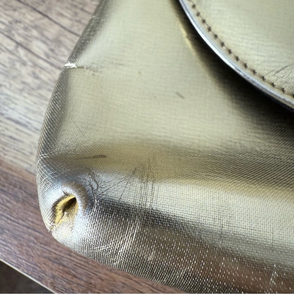 PALOMA PICASSO Vintage Gold X Bag Crossbody Chain Strap Snap Closure *Flaw* - Picture 13 of 16